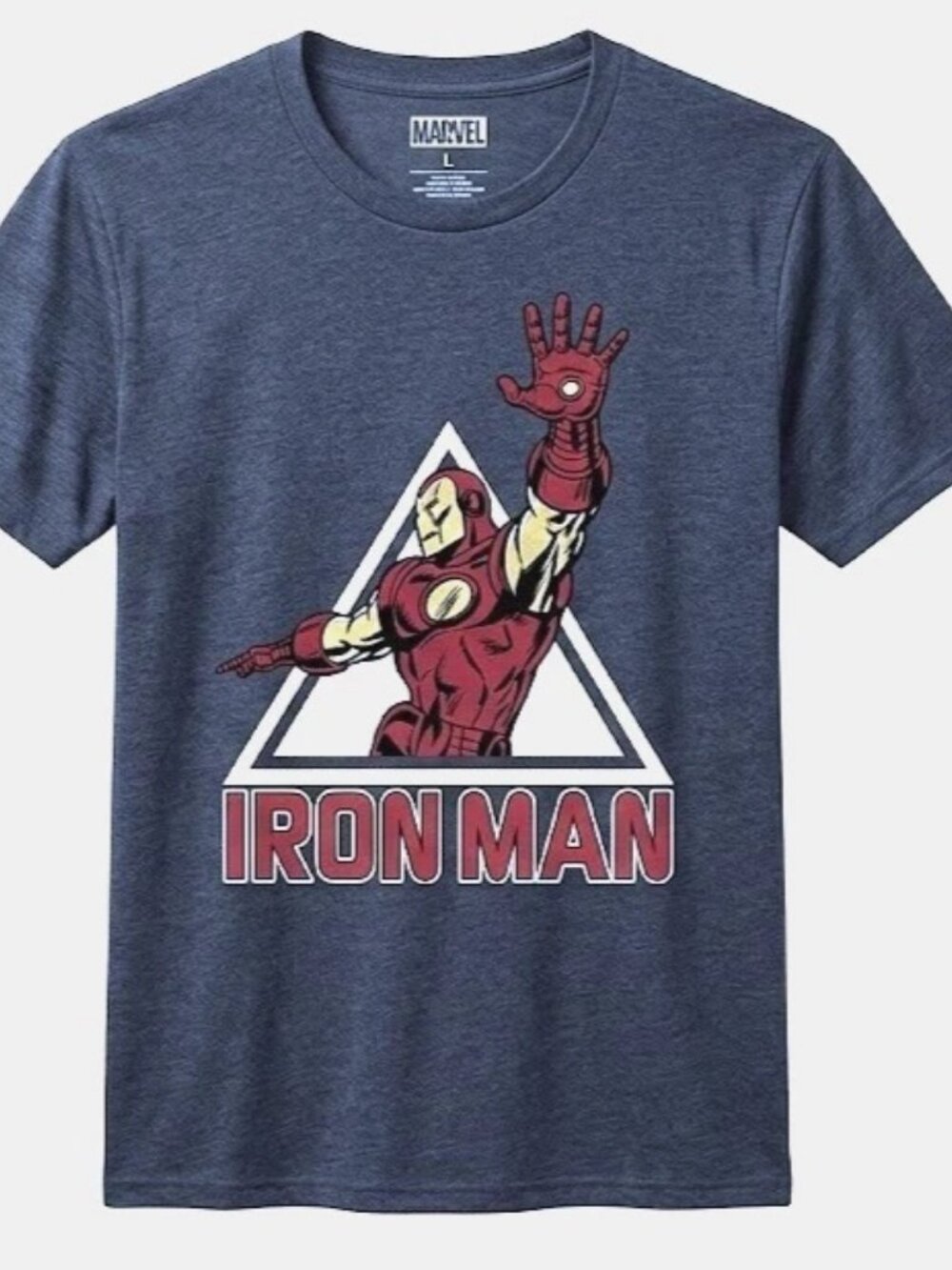 Marvel Comic IRON MAN T-Shirt Blue Size Large Vintage